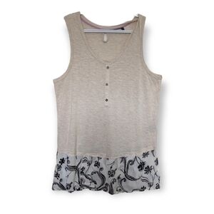 Nanette lepore tan henley tank size M